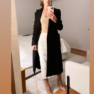 White knit midi skirt